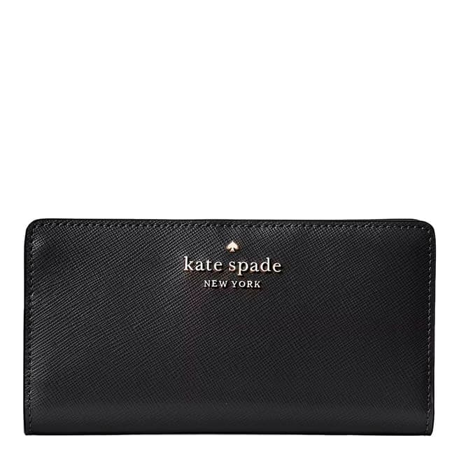 Kate Spade Red Currant Staci Saffiano Leather Large Slim Bifold Wallet