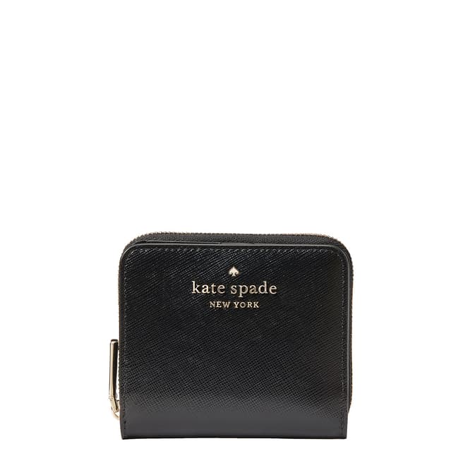Kate Spade Wintergreen Staci Saffiano Leather Small Zip Around Bifold Wallet