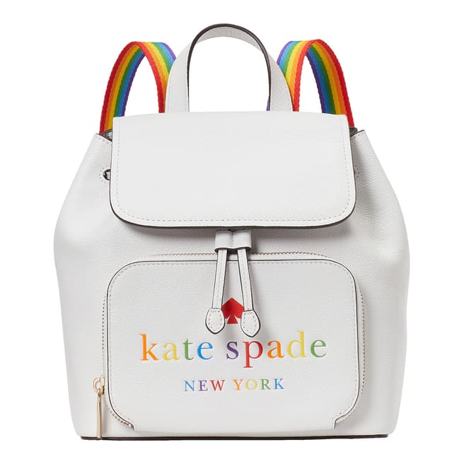 Kate Spade White Dove Darcy Pride Flap Backpack