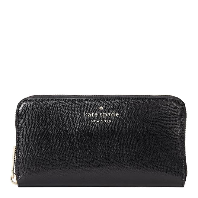 Kate Spade Black Staci Saffiano Leather Large Continental Wallet