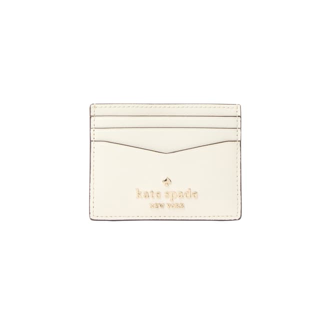 Kate Spade Parchment Staci Saffiano Leather Small Slim Card Holder
