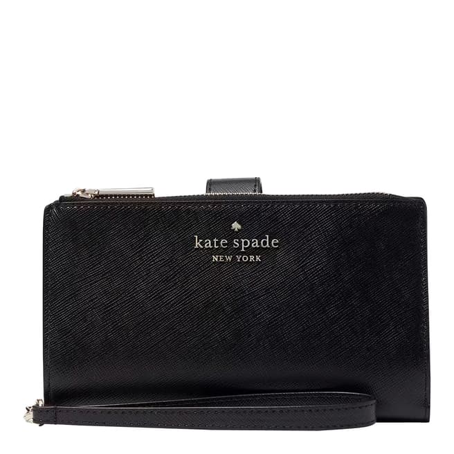 Kate Spade Black Staci Saffiano Leather Phone Wallet Wristlet