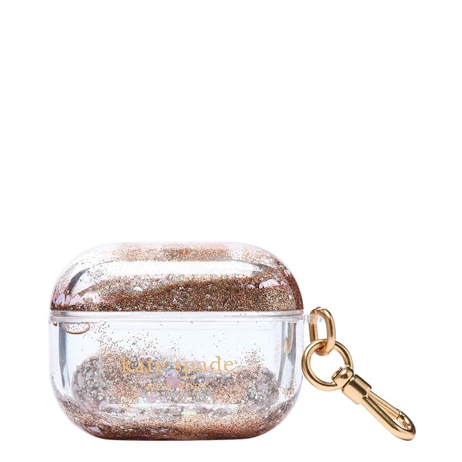 Kate Spade Rose Gold Liquid Glitter Airpod Pro Case