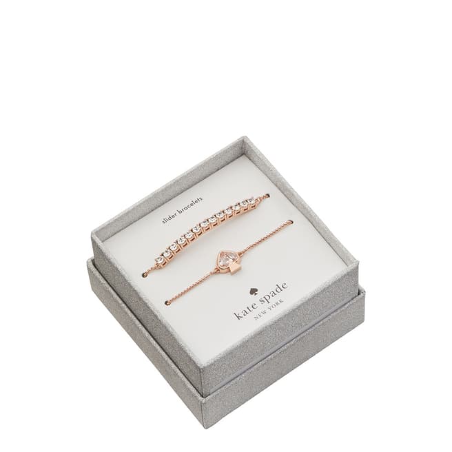 Kate Spade Rose Gold Slider Bracelet Set - Boxed