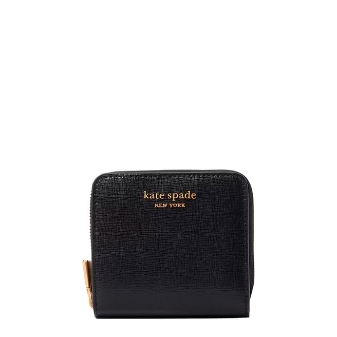 Kate Spade Black Darcy Refined Small Zip Around Card Case Wallet