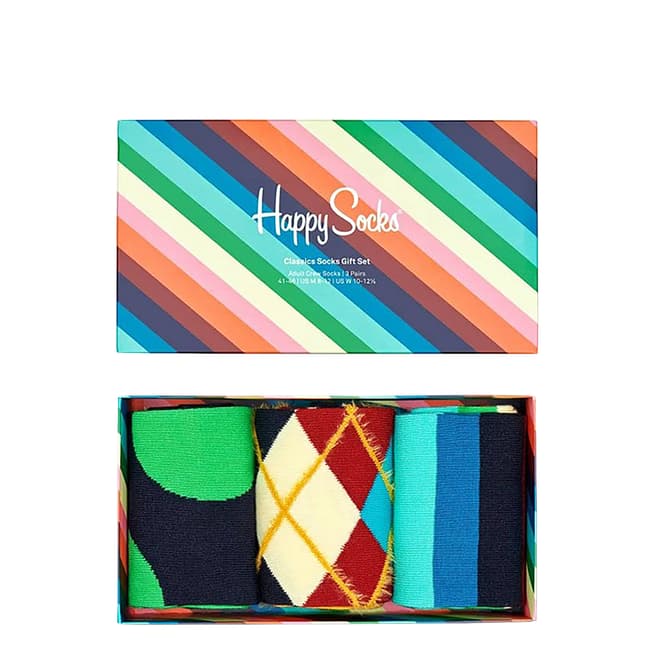 Happy Socks Multi 3-Pack Classics Socks Gift Set