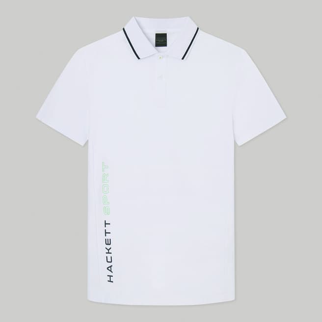 Hackett London White Side Logo Cotton Polo Shirt
