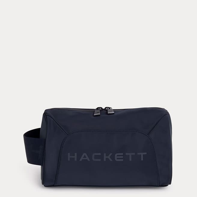 Hackett London Navy Cotton Wash Bag