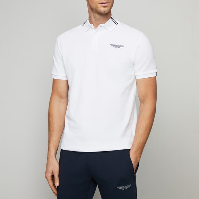 Hackett London White AMR Cotton Polo Shirt