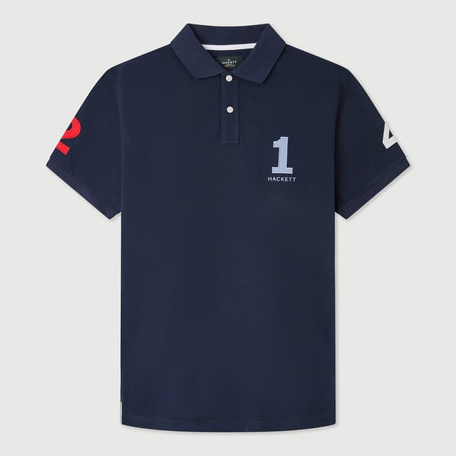 Hackett London Navy/Multi Cotton Polo Shirt
