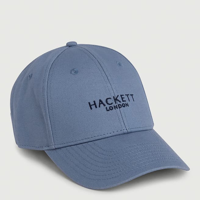 Hackett London Blue Embroidered Logo Cotton Cap