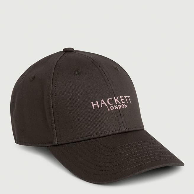 Hackett London Black Embroidered Logo Cotton Cap