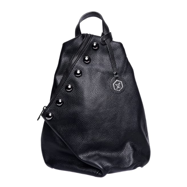 Luisa Vannini Black Leather Backpack