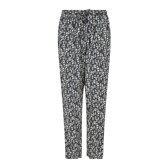 Weird Fish Navy Tinto Printed Trousers