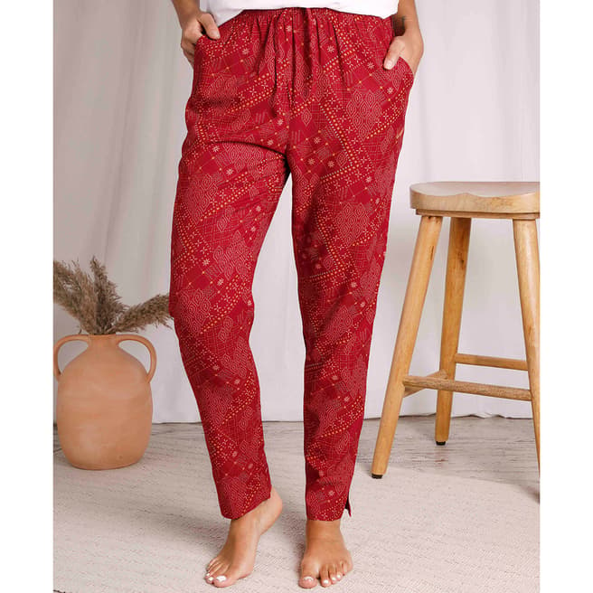 Weird Fish Red Tinto Printed Trousers