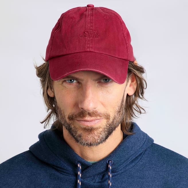 Weird Fish Red Scarfell Cotton Branded Cap