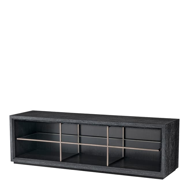 Eichholtz Hennessey TV Cabinet, Charcoal Grey Oak Veneer, Small