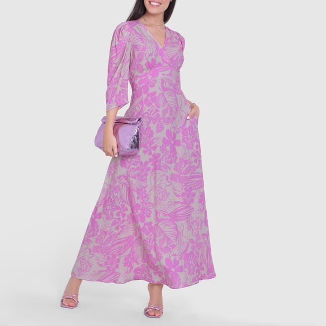 Closet Pink Wrap Tie-Waist Dress