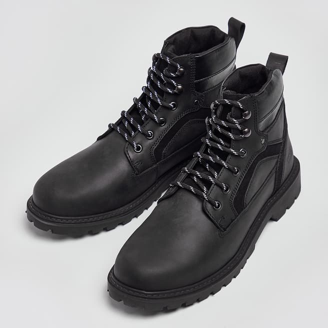 POD Black Oliver Leather Lace Up Boots