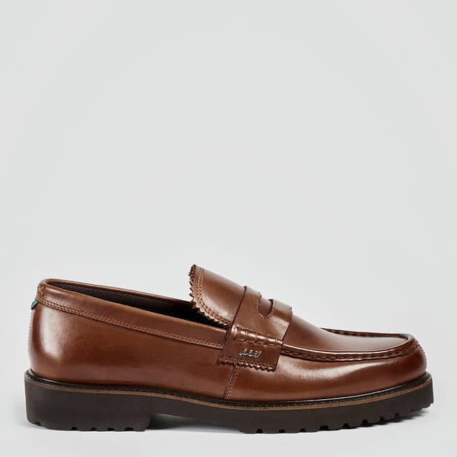 POD Brown Luca Leather Slip On Loafers