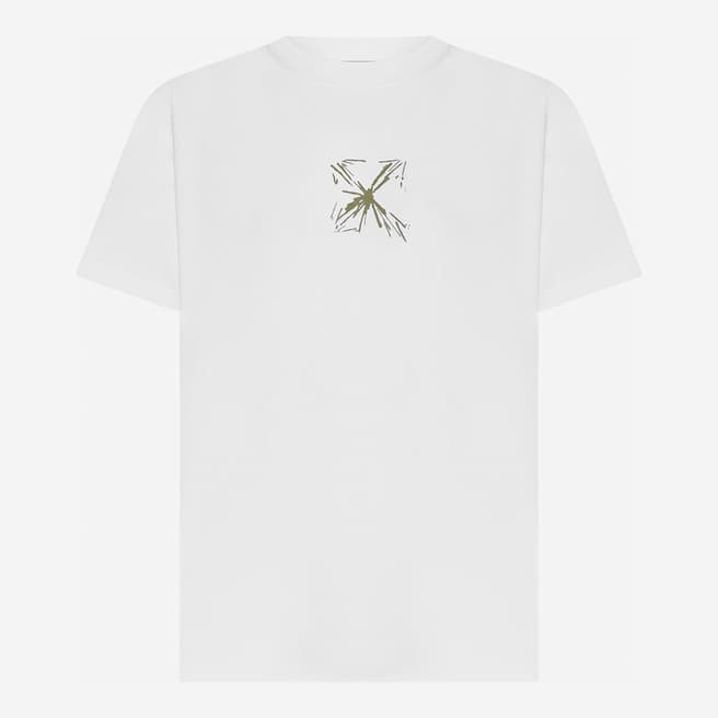 Off-White White Splash Arrow Cotton T-Shirt
