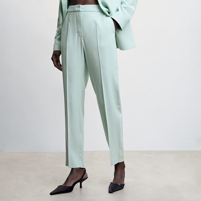 Mango Mint Green Straight Suit Trousers