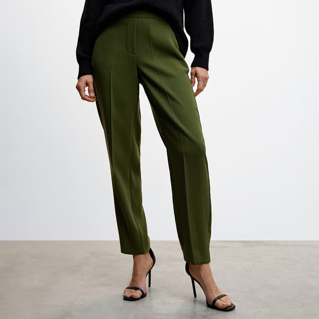 Mango Green Flowy Suit Trousers