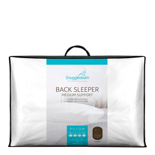 Snuggledown Back Sleeper Pillow, Medium Support, 1 Pack
