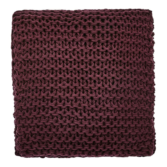 Bedeck of Belfast Aris Knitted Throw, Mulberry