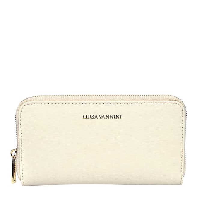 Luisa Vannini Beige Italian Leather Wallet 