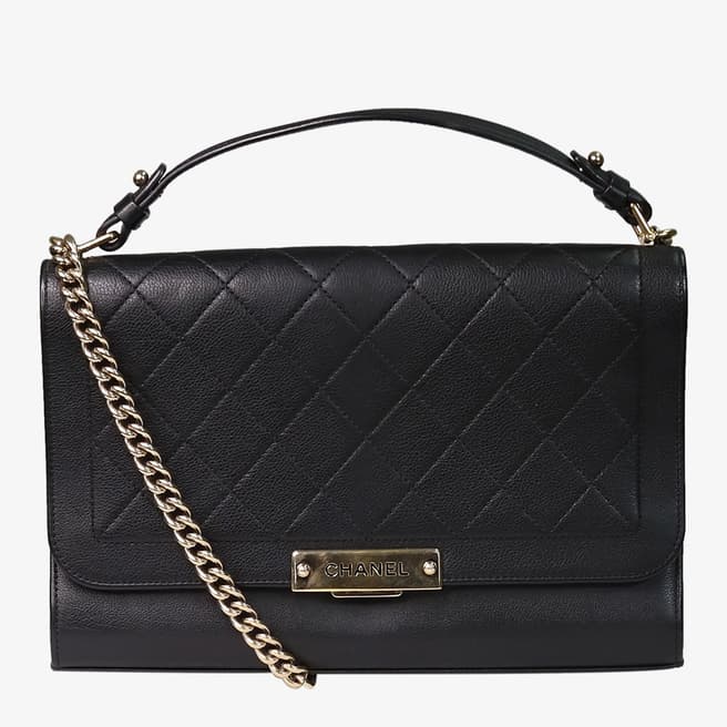 Pre-Loved Chanel Black 2017 Label Click Flap Bag