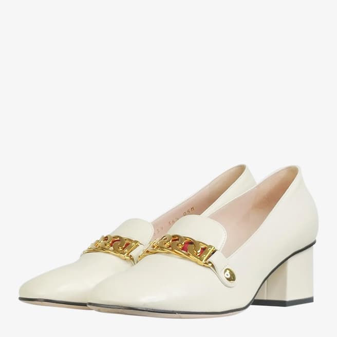 Pre-Loved Gucci Cream Chain Buckle Pumps - Size UK 4