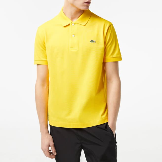 Lacoste Yellow 2 Button Placket Polo Shirt