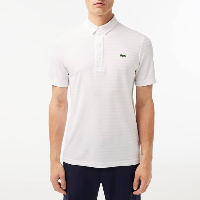 Lacoste White 4 Button Placket Polo Shirt