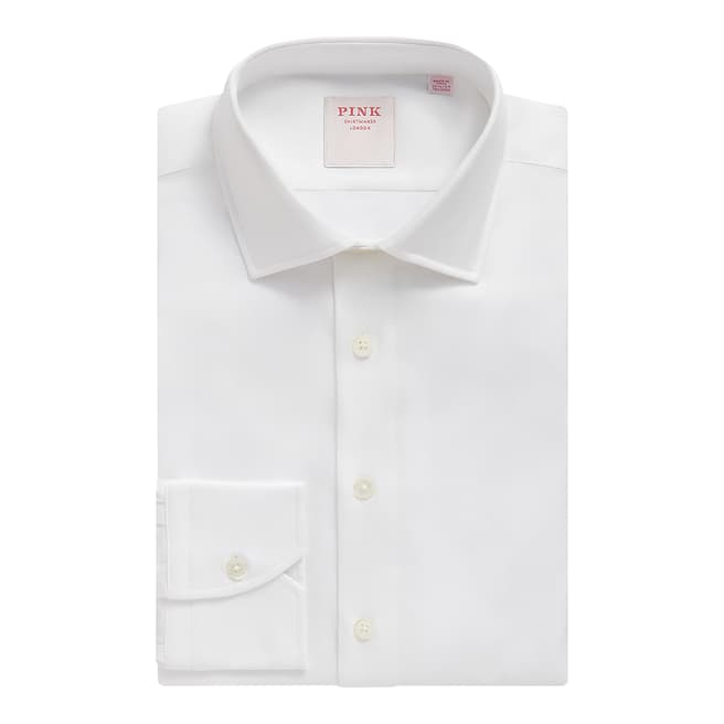 Thomas Pink White Royal Twill Tailored Fit Cotton Shirt