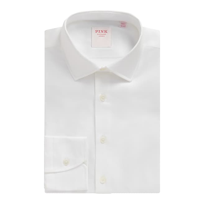 Thomas Pink White Fine Royal Twill Tailored Fit Cotton Shirt