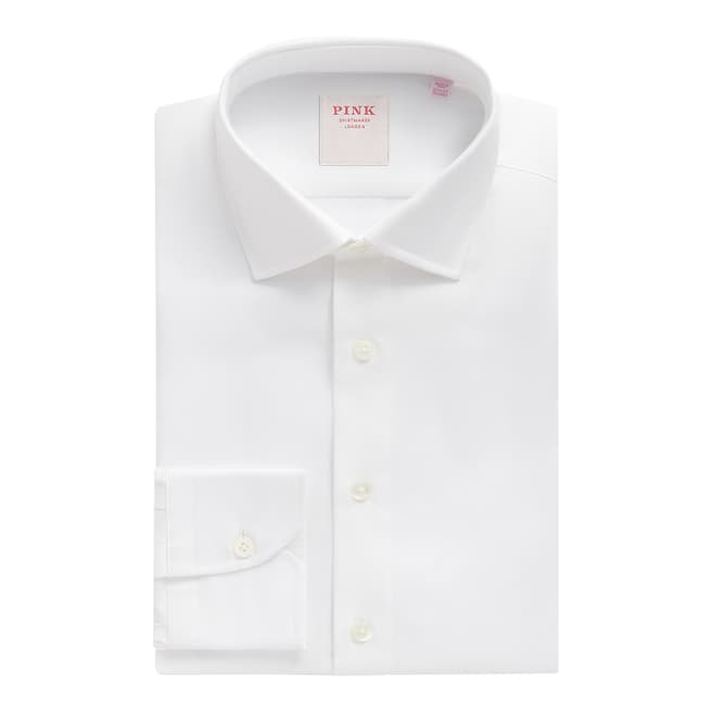 Thomas Pink White Royal Oxford Tailored Fit Cotton Shirt