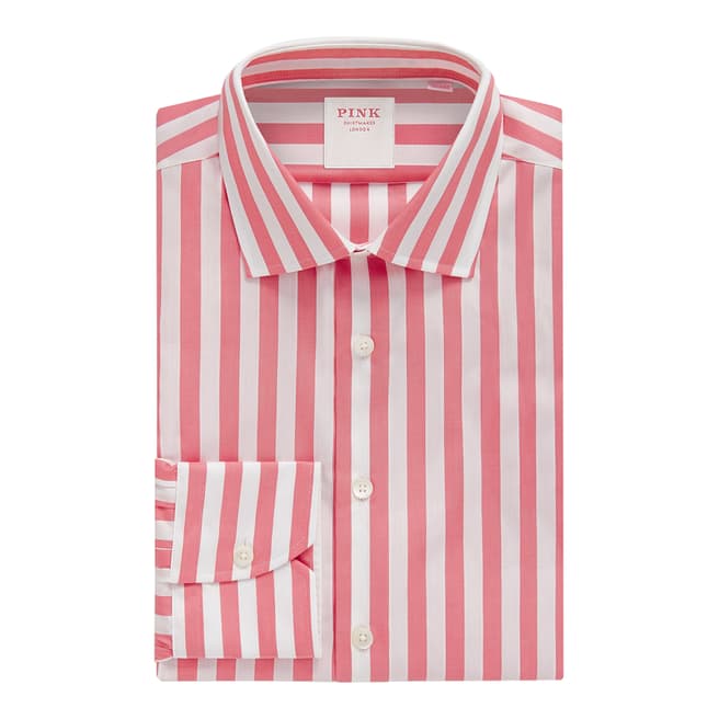 Thomas Pink Pink Seaside Stripe Tailored Fit Cotton Shirt