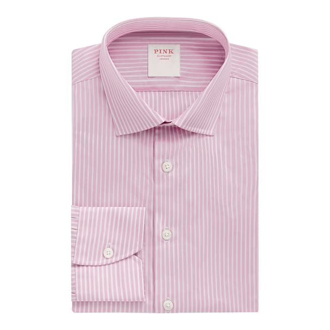 Thomas Pink Pink Double Stripe Tailored Fit Cotton Shirt