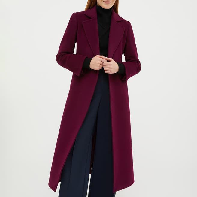 Max&Co. Burgundy Longrun Tie Wool Coat