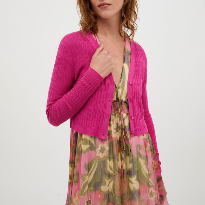 Max&Co. Pink Silvia Cotton Blend Cardigan