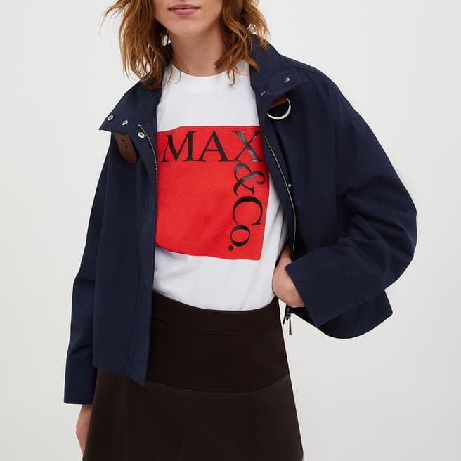 Max&Co. Navy Oniric Cotton Blend Jacket