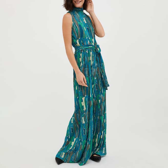 Max&Co. Green Floral Jumpsuit