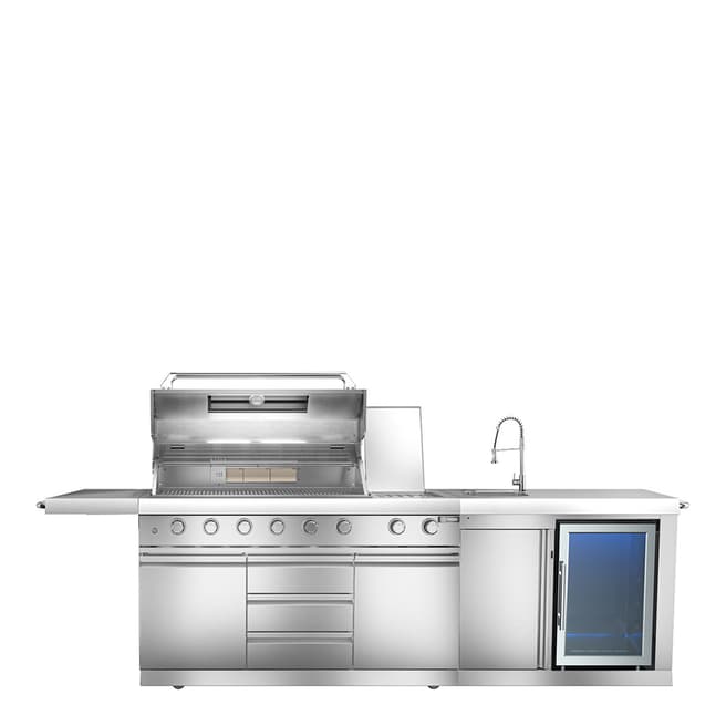 Maze SAVE £751 - Maze Linear Outdoor Kitchen With Sink & Single Fridge , Stainless Steel