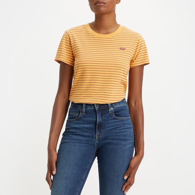 Levi's Orange Stripe Cotton T-Shirt