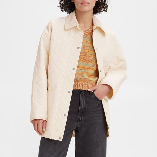 Levi's Beige Millie Quilted Cotton Blend Jacket
