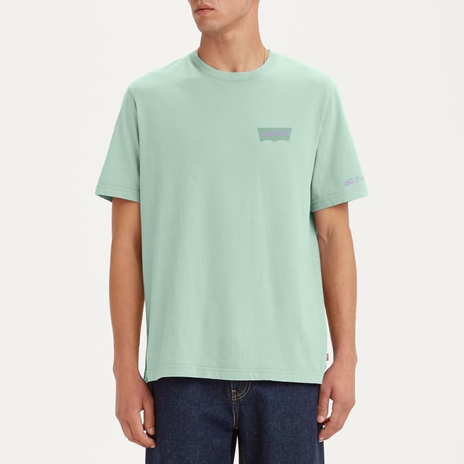 Levi's Light Green Relaxed Fit Cotton T-Shirt