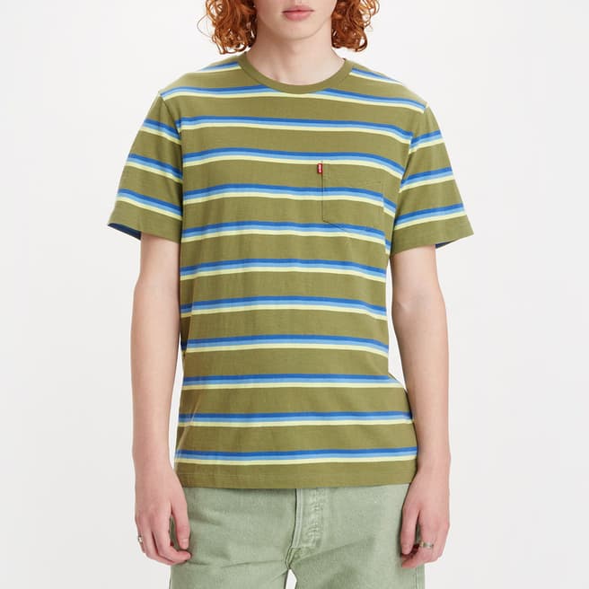 Levi's Khaki Stripe Cotton T-Shirt