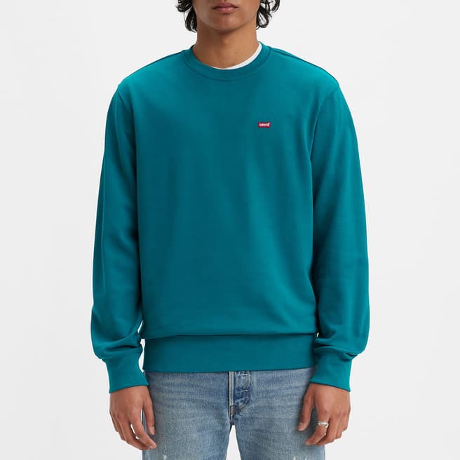 Levi's Teal Original Crew Cotton Sweatshirt