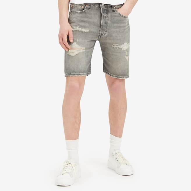 Levi's Grey 501® Distressed Denim Shorts 